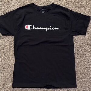 Champion Black Tee with Logo